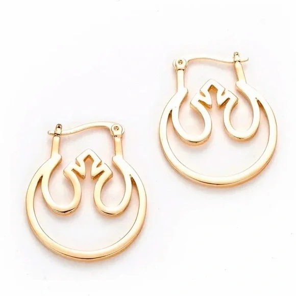 18K Gold Star Wars Rebel Alliance Insignia Hoop LIMITED SUPPLY - Picture 2 of 4